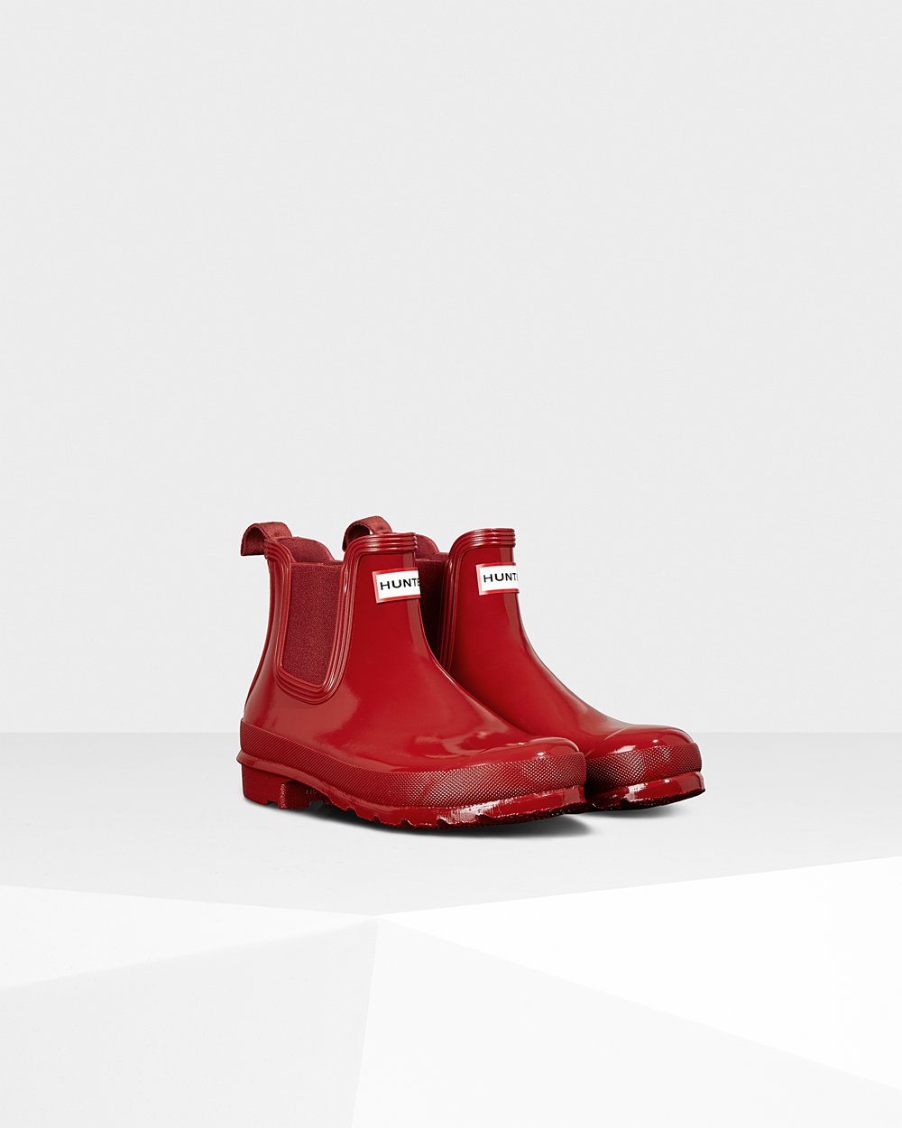 Botas Chelsea Original Gloss Hunter Mujer - Rojos - 731495VZA